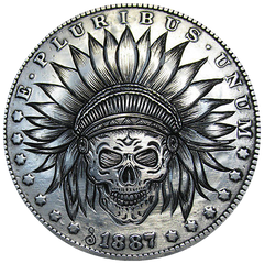 Grunge Steampunk Funky Skeleton Coin #4 fun elements for altering your art