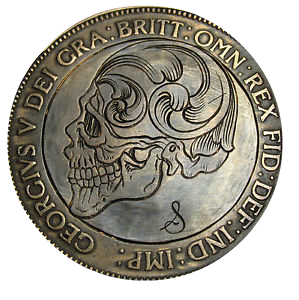 Grunge Steampunk Funky Skeleton Coin #5 fun elements for altering your art