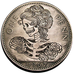 Grunge Steampunk Funky Skeleton Coin #6 fun elements for altering your art