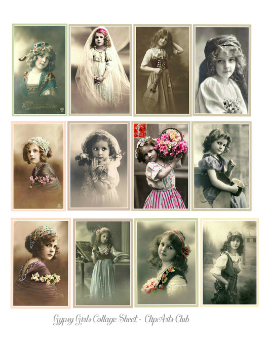 Gypsy Girls Collage Sheet - Precious Little Gypsy Girls