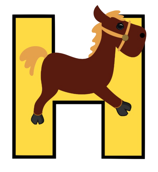 H Letter - Horse  PNG format