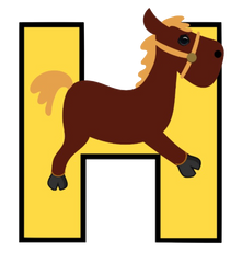 H Letter - Horse  PNG format