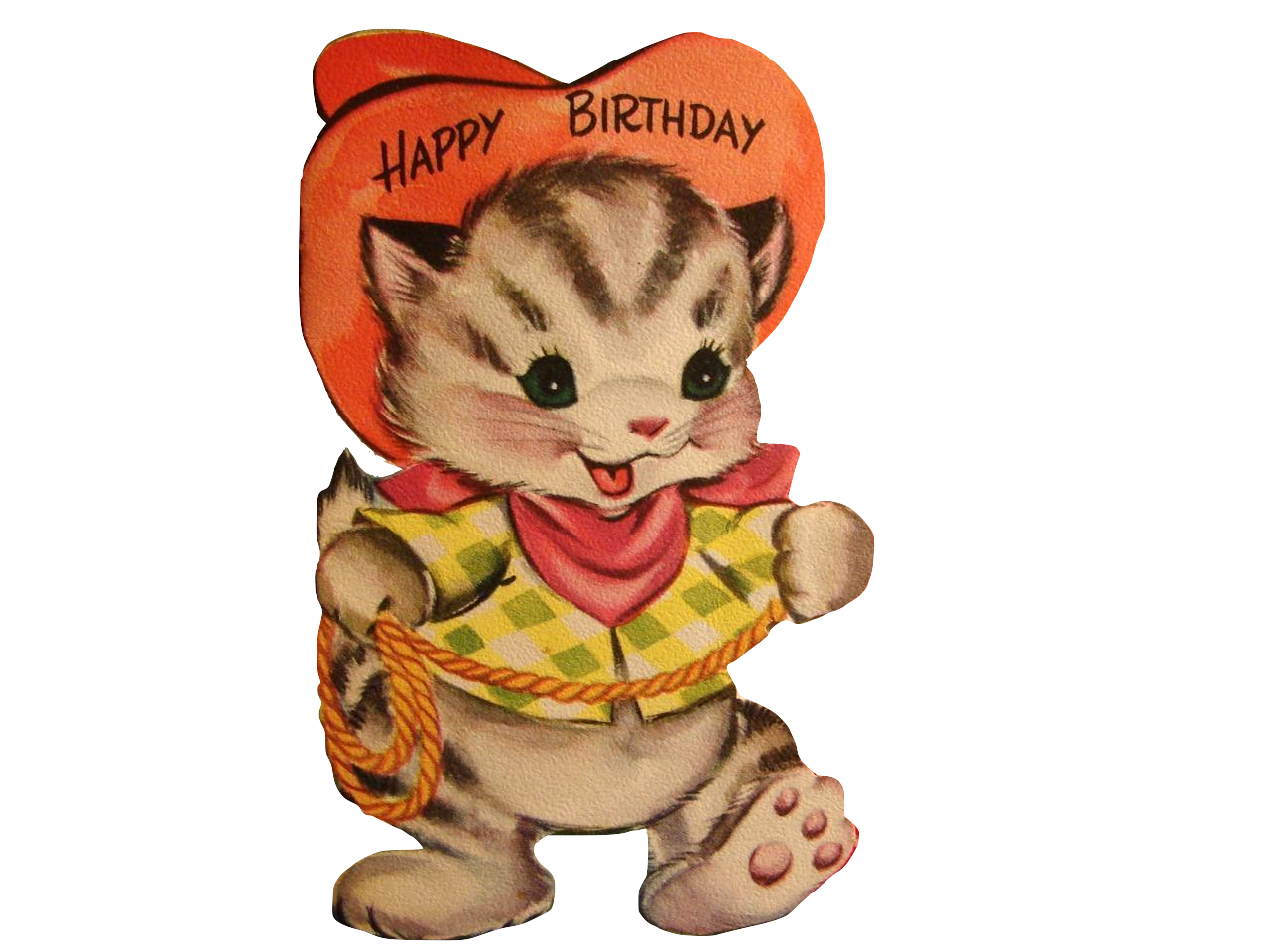 Happy Birthday Vintage Kitty Cat