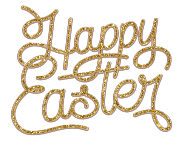 6 Happy Easter Words for signs & Easter Decorations - Glittery!