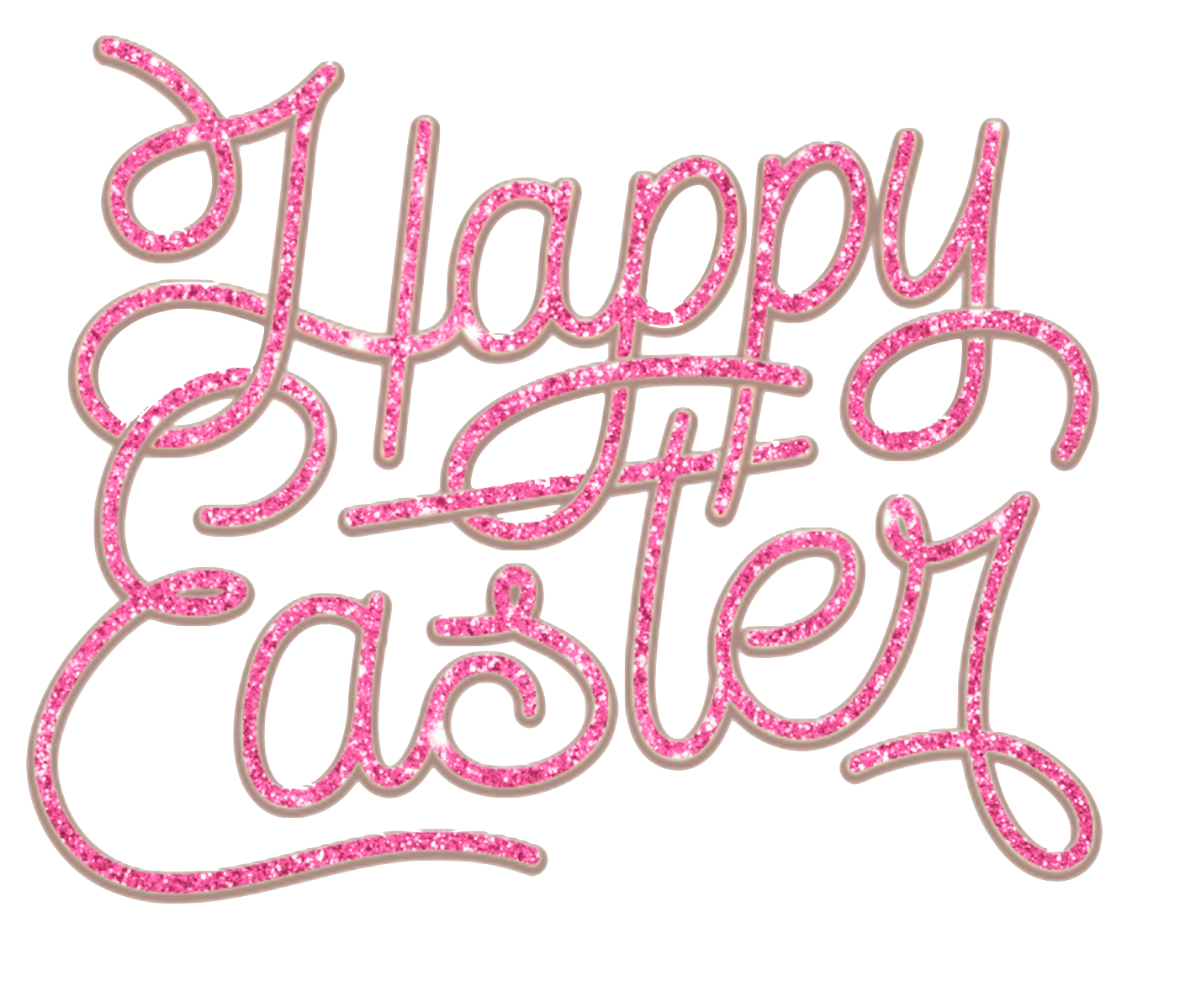 6 Happy Easter Words for signs & Easter Decorations - Glittery!
