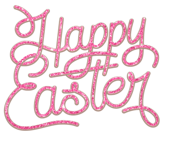 6 Happy Easter Words for signs & Easter Decorations - Glittery!