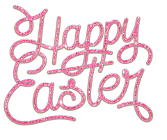 6 Happy Easter Words for signs & Easter Decorations - Glittery!