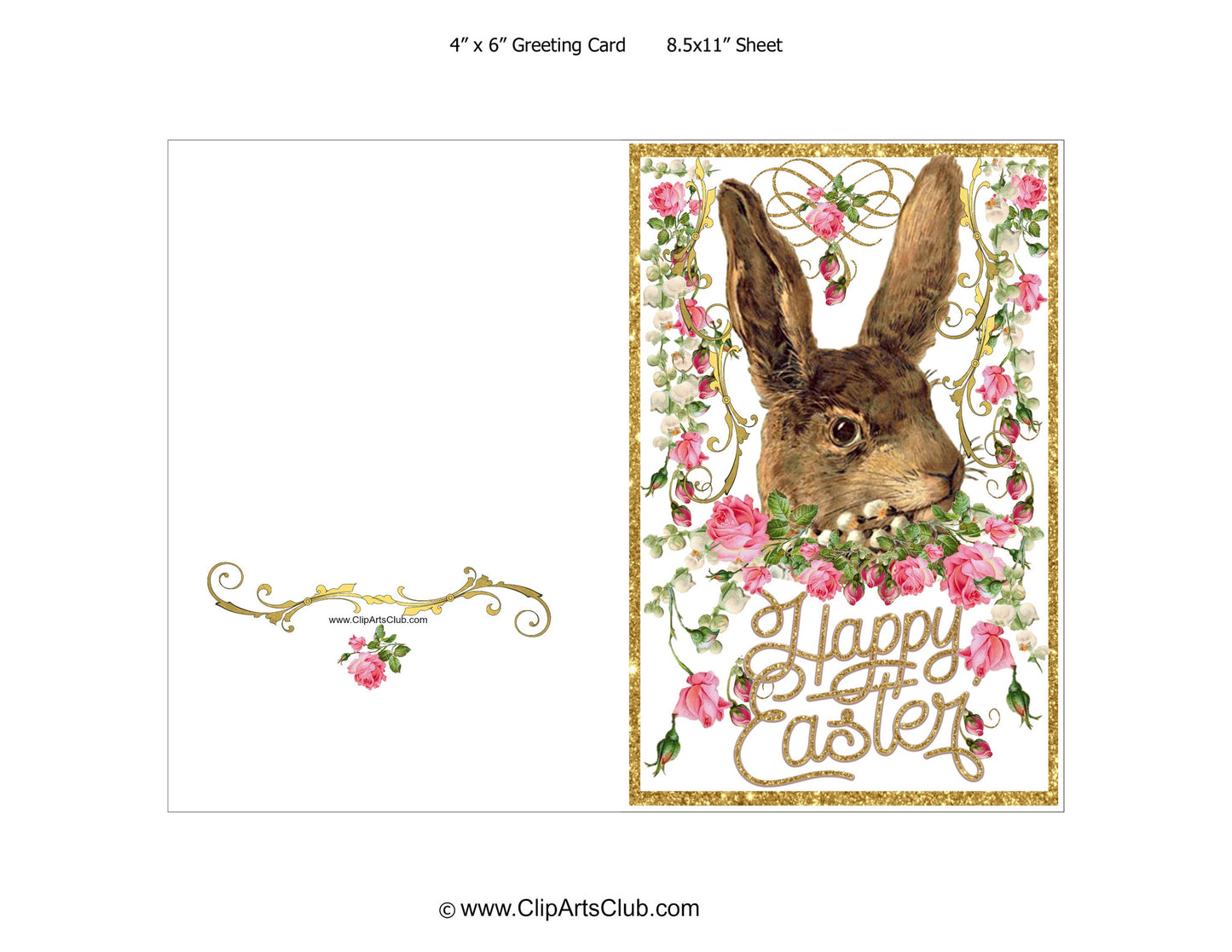 Easter Greeting Card Printable-Rabbit#1