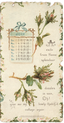 Home Sweet Home 1898 July Beautiful Calendar Page Ephemera