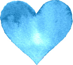 Beautiful Blue Watercolor Banners and a sweet little watercolor heart