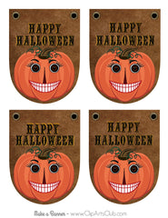 Prim Funny Pumpkin Make Your Own Banner for Fall or Halloween