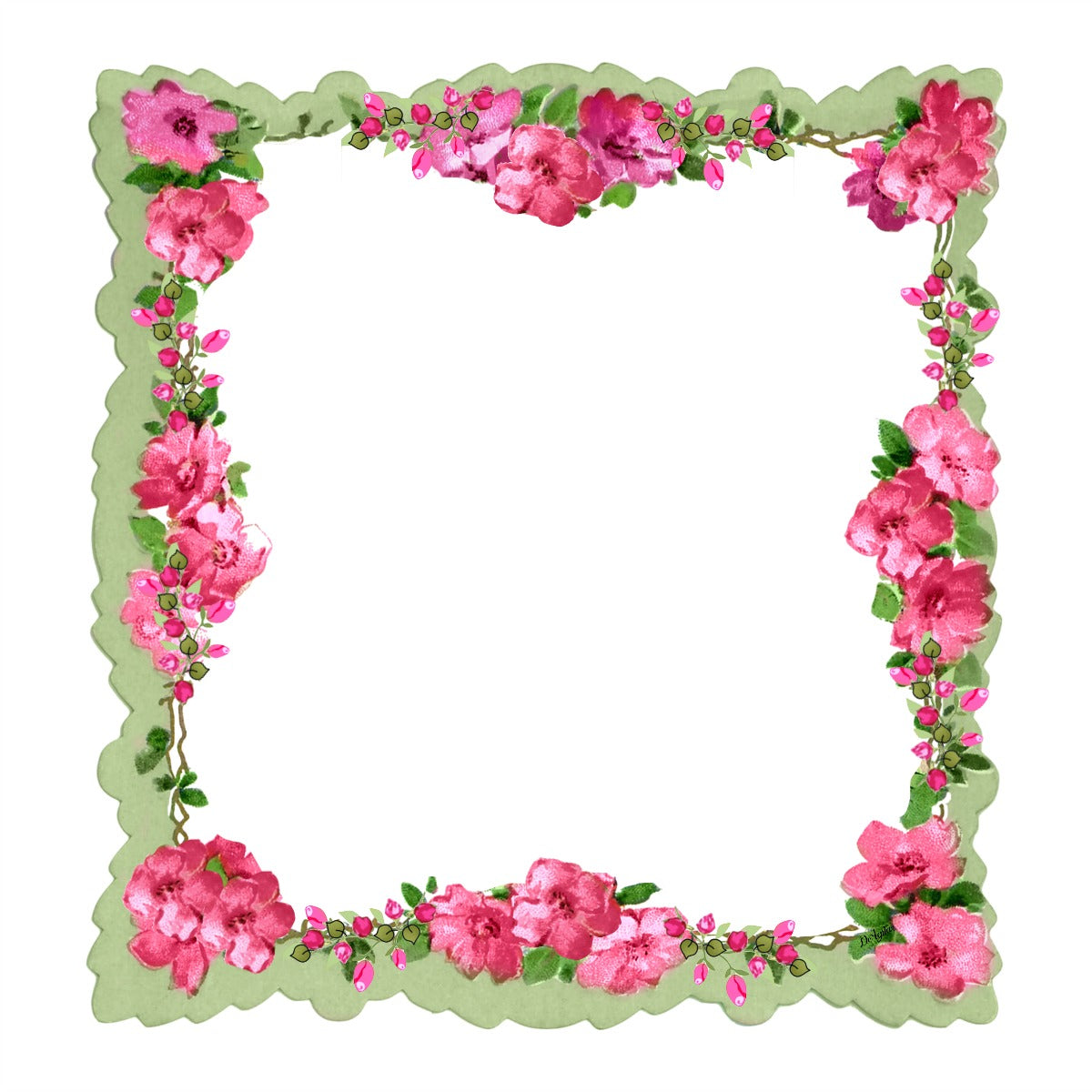 Beautiful Hanky Frame Background 12x12 - Pink