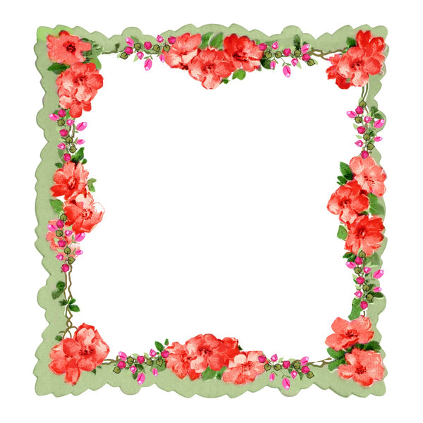 Beautiful Hanky Frame Background 12x12 -Red