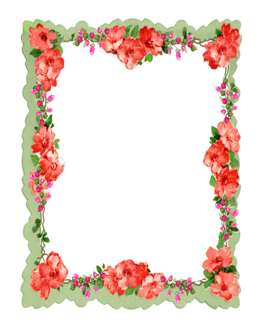 Beautiful Hanky Frame Background 8x10 - Red