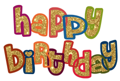 7 Happy Birthday Images in all colors & Gold Glitter