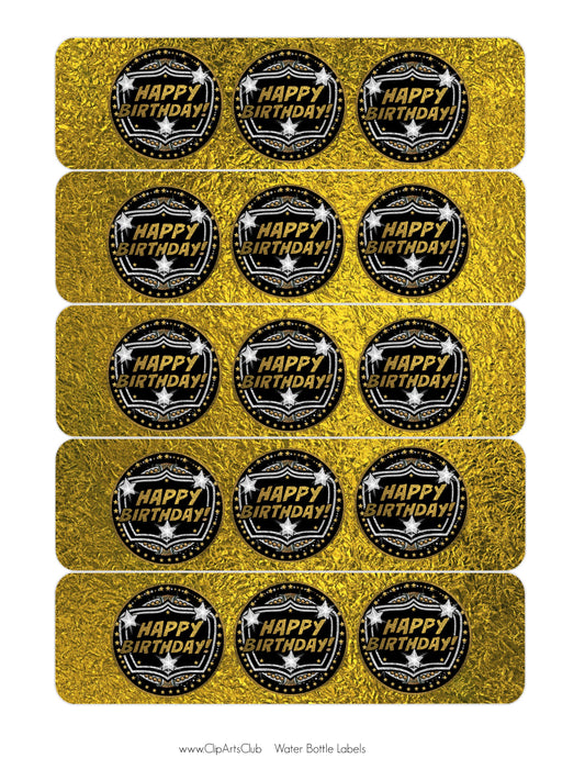 Happy Birthday Water Bottle Labels Matches Birthday Party Bundle
