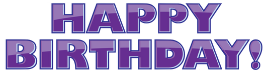 Happy Birthday Words - Shiny Purple