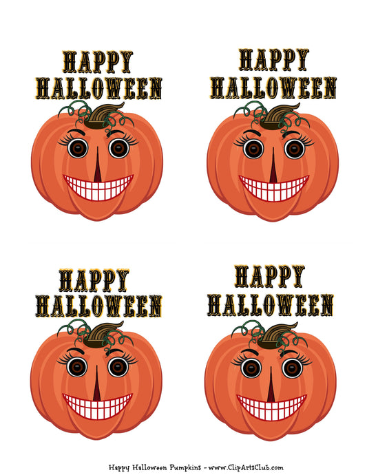 Happy Halloween Pumpkins Collage Sheet