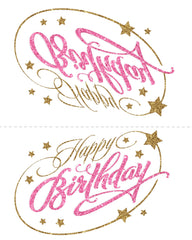 Party Princess Large Happy Birthday Sign - Both JPG & PNG Transparent & Printable Table Tent & Sign