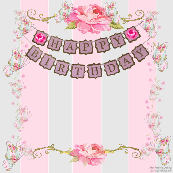 Happy Birthday Facebook Greeting or 12x12 Scrapbook Page