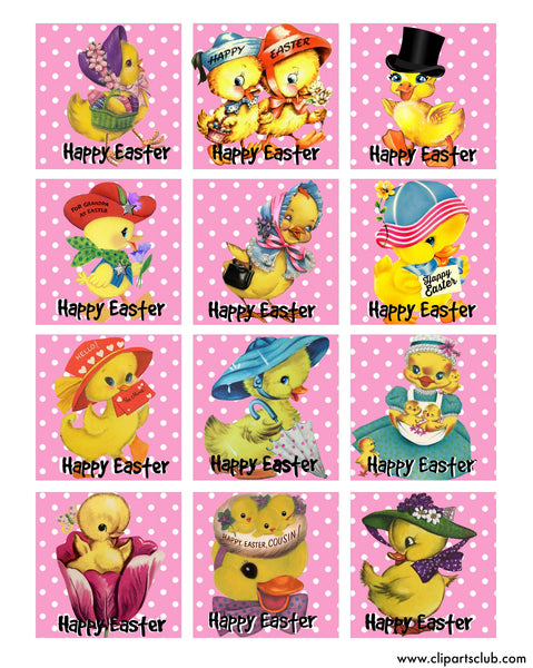 Easter Collage Sheet Bundle Ducks & Chicks 3 Sheets!