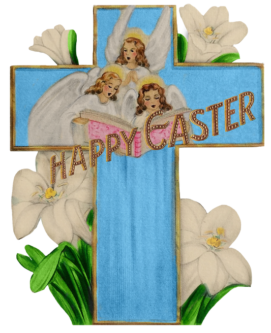 Blue vintage Easter Cross