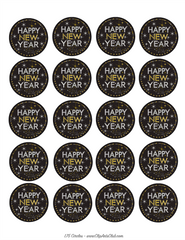 Happy New Year Collage Sheet 1.75 Circles