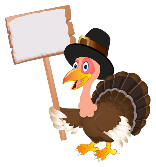 Happy Thanksgiving Turkey Sign  - Transparent Background