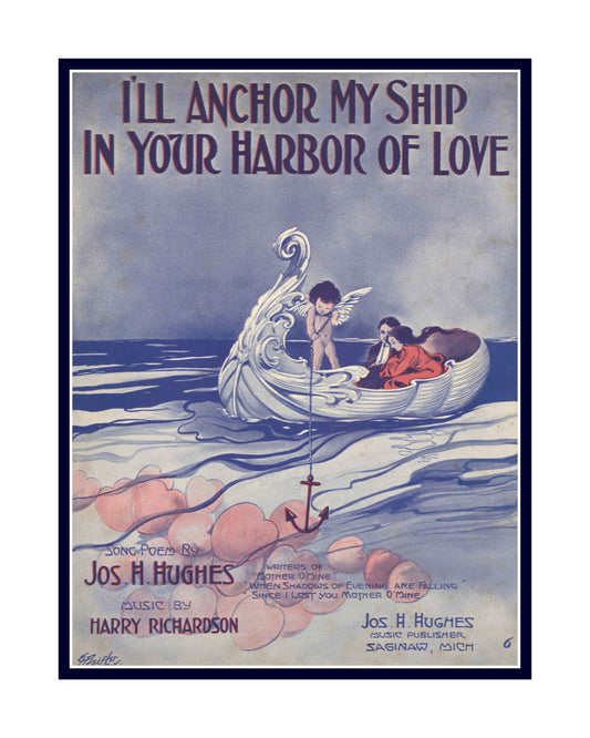 Harbor of Love Music Sheet 8x10 Print Ready To Frame