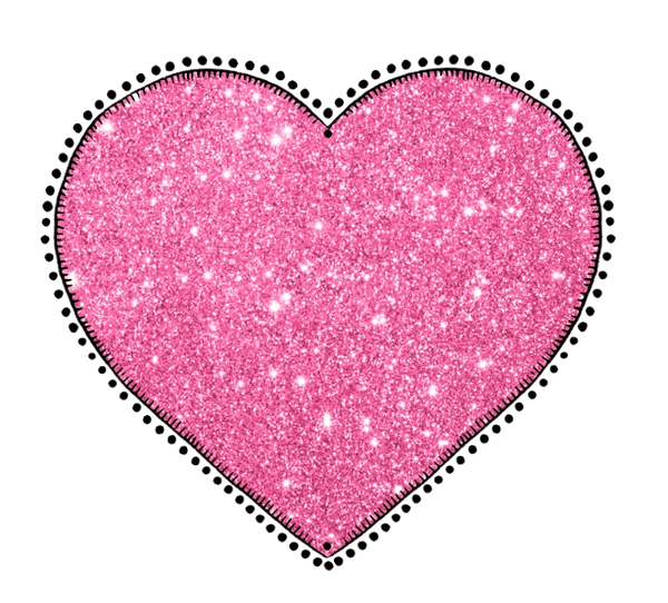 6 Glitter Fancy Hearts Hand Drawn Blank to personaize