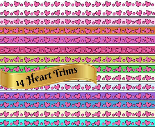 14 Heart Trims - Borders