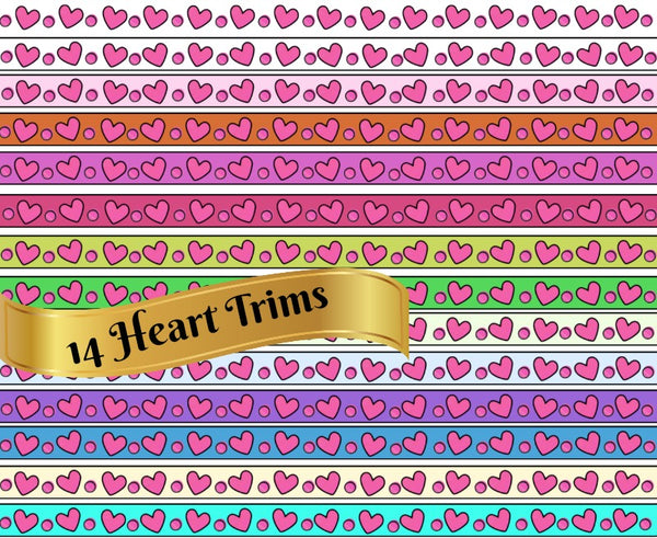 14 Heart Trims - Borders