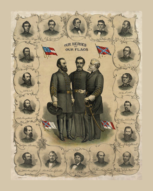 Our Heroes and our Flags 8x10 Vintage Print