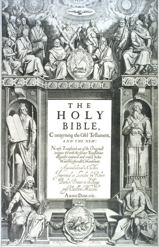 Antique Holy Bible Illustration Black & White Ephemera