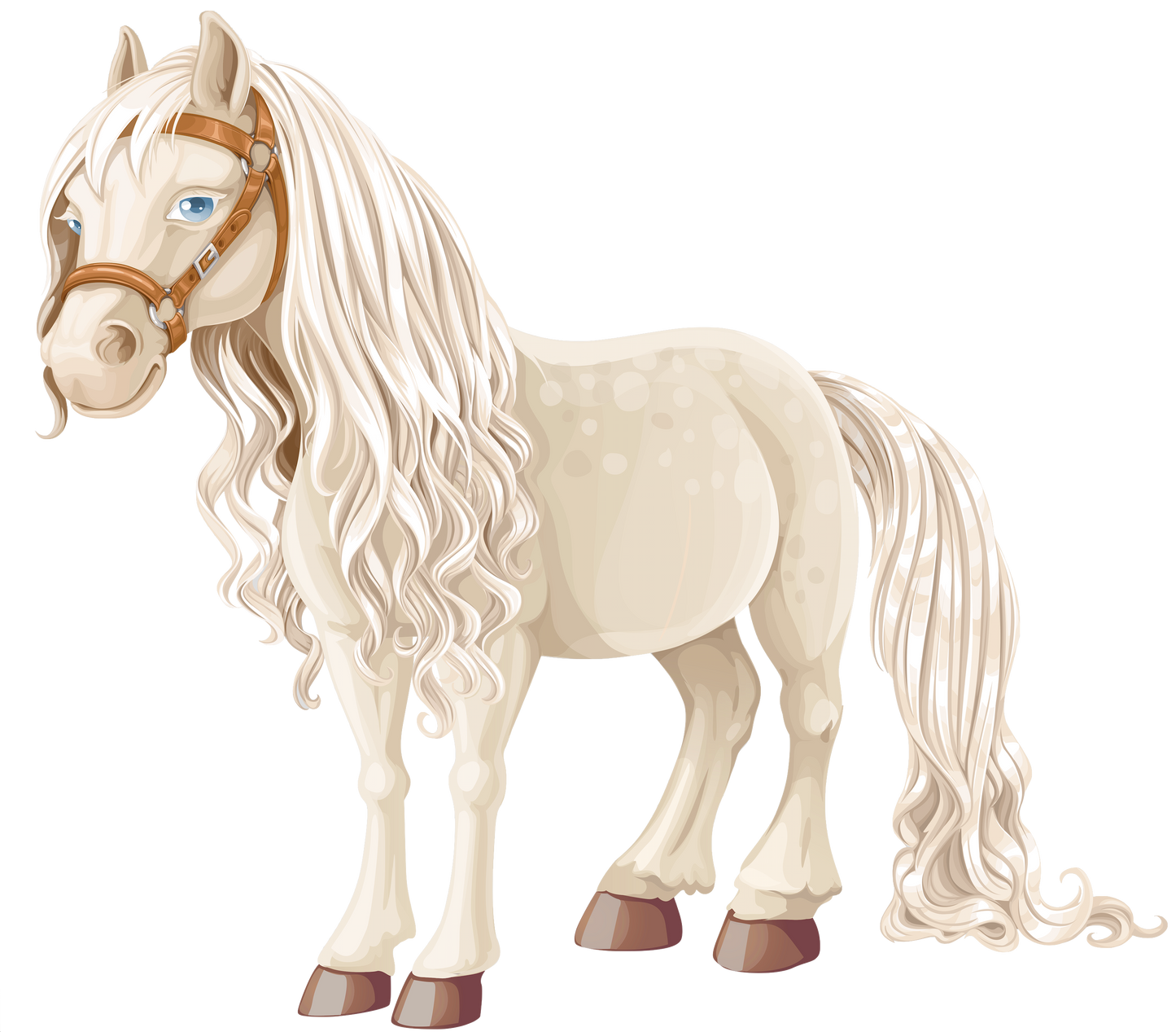 White Arabian Horse Beautiful Long Hair tail and mane