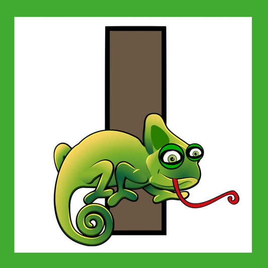 I - Iguana- alphabet Square