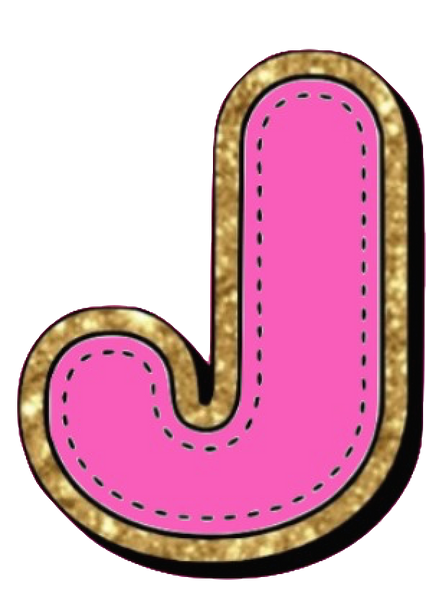 Bright Pink Alphabet trimmed in glittery gold Very Girly!