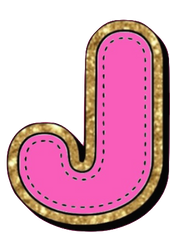 Bright Pink Alphabet trimmed in glittery gold Very Girly!