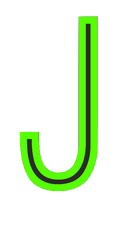 Alphabet Set - Green Neon Stick Caps