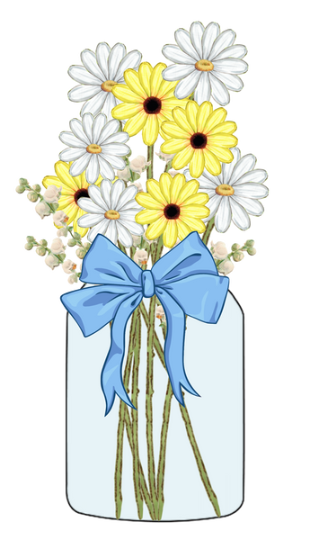 Country Flowers In A Jar - Daisies