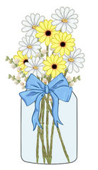Country Flowers In A Jar - Daisies