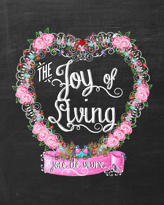 Joie de vivre French Joy of Living Heart 8x10 Print Ready to Frame is part of a collection of matching prints