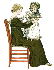 Mother & Daughter Image by Kate Greenaway PNG