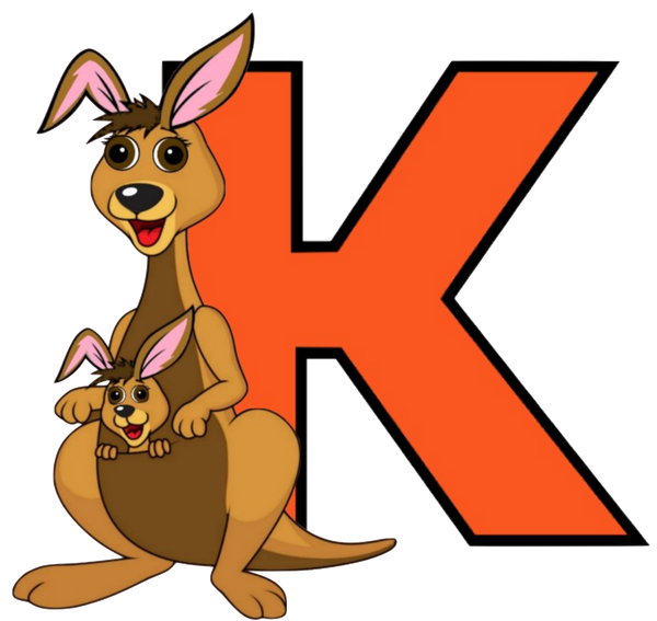 K Letter - Kangaroo PNG format