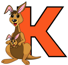 K Letter - Kangaroo PNG format
