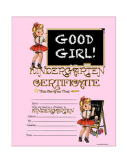 Girls Kindergarten Certificate to Personalize - 8X10 Print