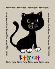 Black Kitty Cat Meow 8x10 Print Ready To Frame!