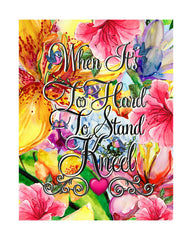 Kneel & Pray -  BEAUTIFUL FLORAL PRINT READY TO FRAME GREAT GIFT PRINTABLE   - God Floral Print