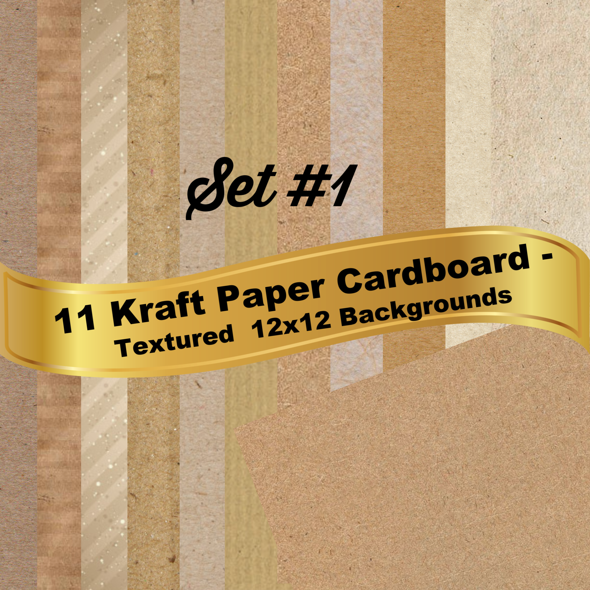 11 Kraft Cardboard Paper Texture 12x12 Backgrounds - Paper - Pages Bun