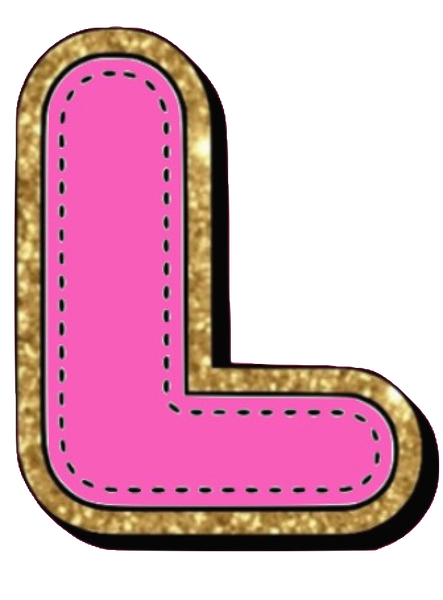 Bright Pink Alphabet trimmed in glittery gold Very Girly!